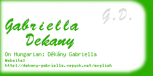 gabriella dekany business card