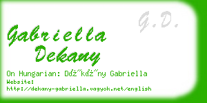 gabriella dekany business card